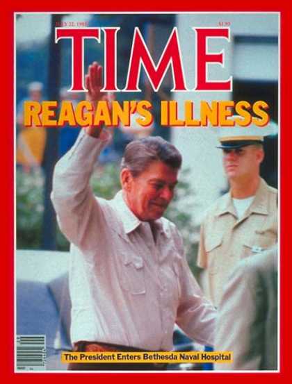 Time - Ronald Reagan Enters Hospital - July 22, 1985 - Ronald Reagan - U.S. Presidents