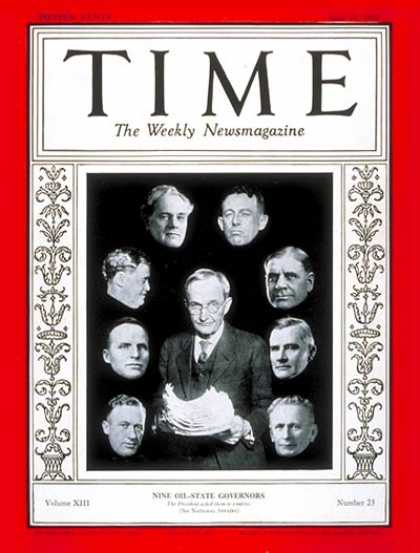 Time - Oil State Governors - June 10, 1929 - Governors - Oil - Politics