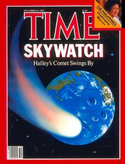 Time - Halley's Comet - Dec. 16, 1985 - Astronomy - Science & Technology - Comets - Ear