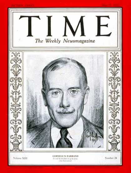 Time - Livingston Farrand - June 17, 1929 - Health & Medicine