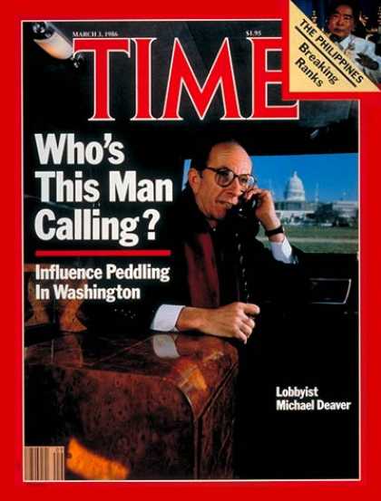 Time - Michael Deaver - Mar. 3, 1986 - Chiefs of Staff - Politics