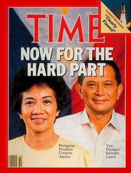 Time - Corazon Aquino & Salvador Laurel - Mar. 10, 1986 - Corazon Aquino - Philippines