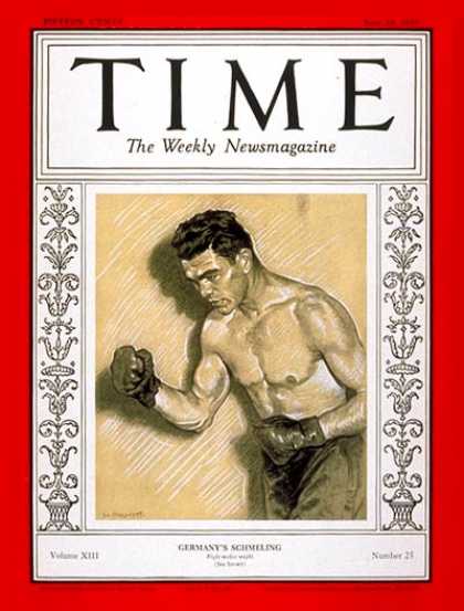 Time - Max Schmeling - June 24, 1929 - Boxing - Sports