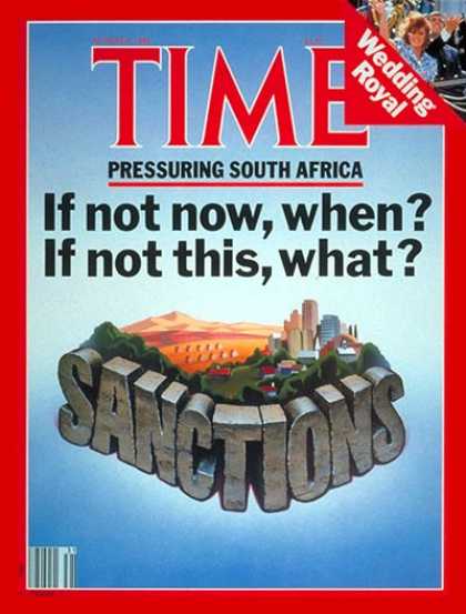 Time - South Africa - Aug. 4, 1986 - Apartheid - Africa