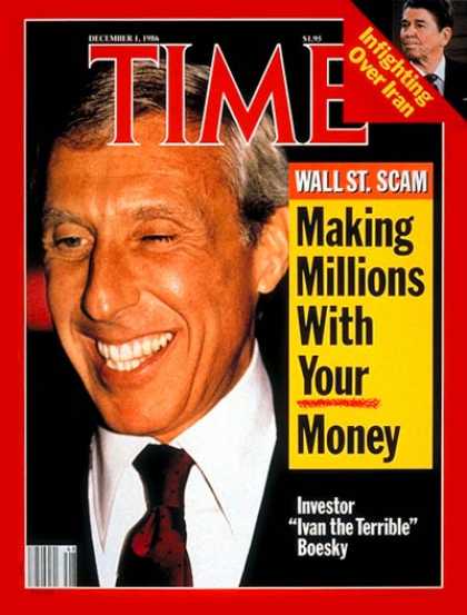 Time - Ivan Boesky - Dec. 1, 1986 - Wall Street - Finance - Scandals - Crime