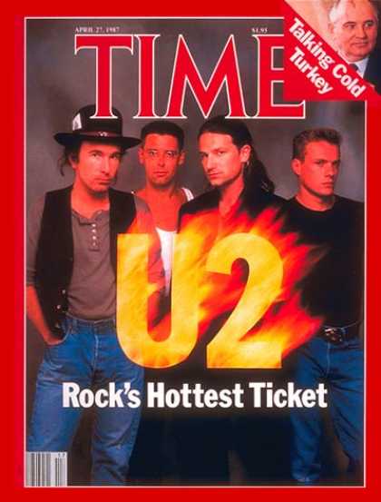 Time - U2 - Apr. 27, 1987 - Bono - Rock - Most Popular - Singers
