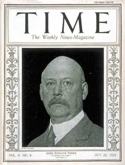 Time - John W. Weeks - Oct. 22, 1923 - Military - Navy - Politics