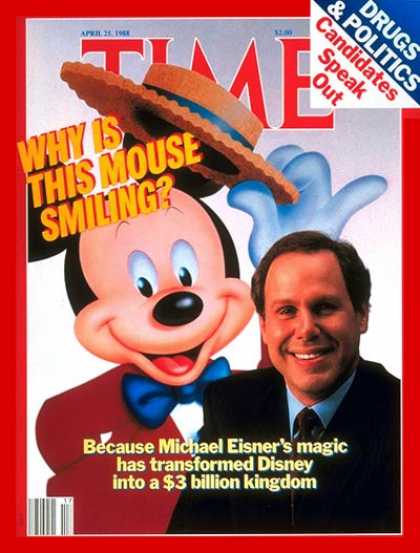 Time - Michael Eisner & Mickey Mouse - Apr. 25, 1988 - Disney - Business