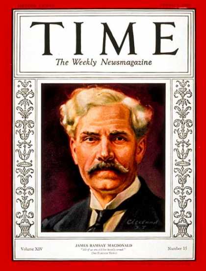 Time - Ramsay MacDonald - Oct. 7, 1929 - Great Britain - Prime Ministers