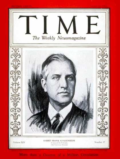 Time - Harry Guggenheim - Oct. 21, 1929 - Cuba - Diplomacy
