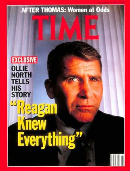 Time - Oliver North - Oct. 28, 1991 - Scandals - Iran-Contra - Politics - Middle East