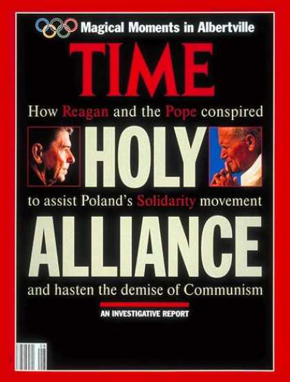 Time - Ronald Reagan & Pope John Paul II - Feb. 24, 1992 - Ronald Reagan - Pope John Pa