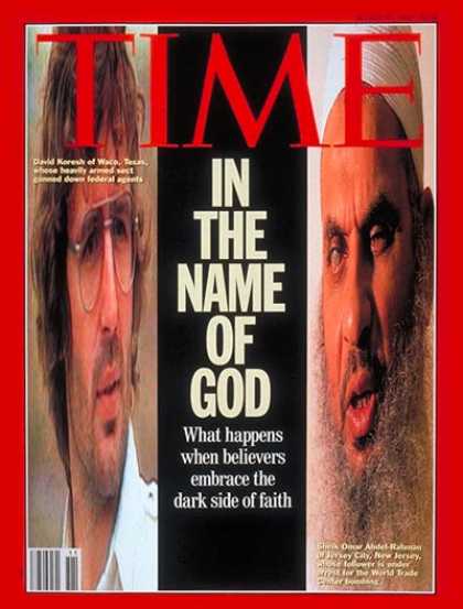 Time - David Koresh & Sheik Omar Abdel Rahman - Mar. 15, 1993 - David Koresh - Cults -