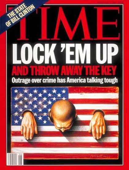 Time - Tough on Crime - Feb. 7, 1994 - Crime - Violence - Society - American Flag - Law