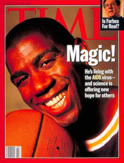 Time - Magic Johnson - Feb. 12, 1996 - AIDS - Sports - Basketball - Health & Medicine