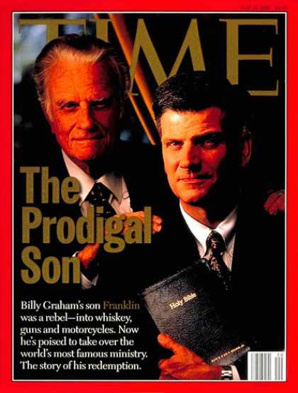 Time - Billy and Franklin Graham - May 13, 1996 - Billy Graham - Evangelicals - Christi