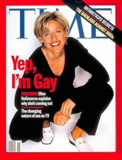 Time - Ellen DeGeneres - Apr. 14, 1997 - Television - Homosexuality - Comedy - Actresse