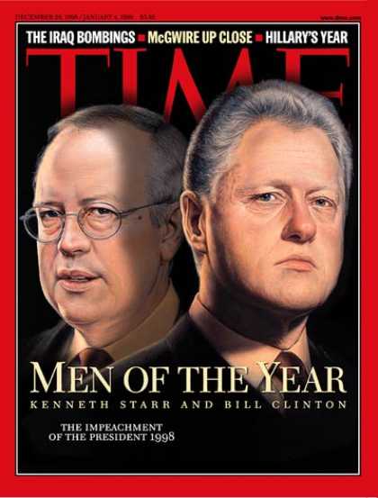 Time - Kenneth Starr & Bill Clinton, Men of the Year - Dec. 28, 1998 - Bill Clinton - K