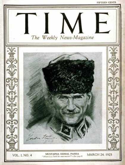 Time - Mustapha Kemal Pasha - Mar. 24, 1923 - Ataturk - Mustafa Kemal Pasha - World War
