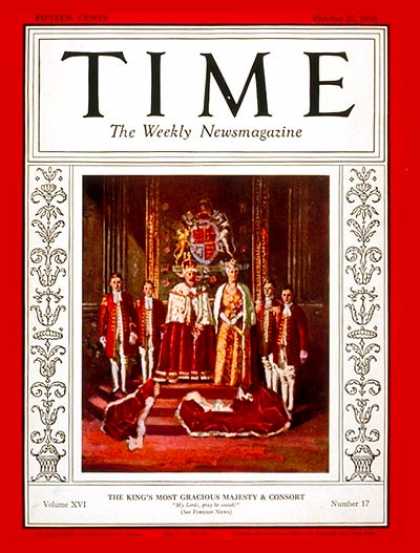 Time - King George V & Queen Mary - Oct. 27, 1930 - King George V - Queen Mary - Royalt
