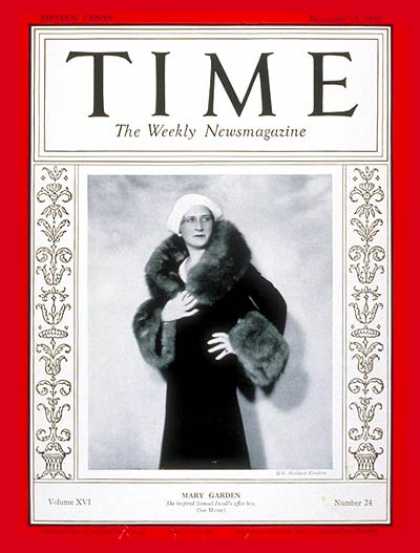 Time - Mary Garden - Dec. 15, 1930 - Opera - Music