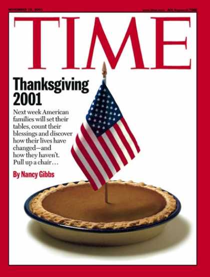 Time - Thanksgiving 2001 - Nov. 19, 2001 - Holidays - Sept. 11 - Terrorism - American F