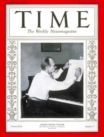 Time - Joseph Deems Taylor - Feb. 16, 1931 - Composers - Music