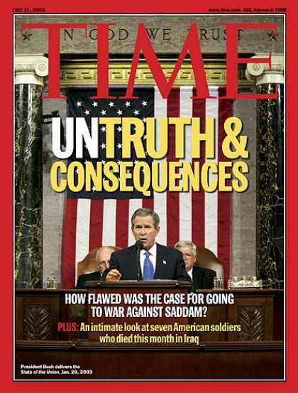 Time - Untruth and Consequences - July 21, 2003 - George W. Bush - Iraq - Politics - U.