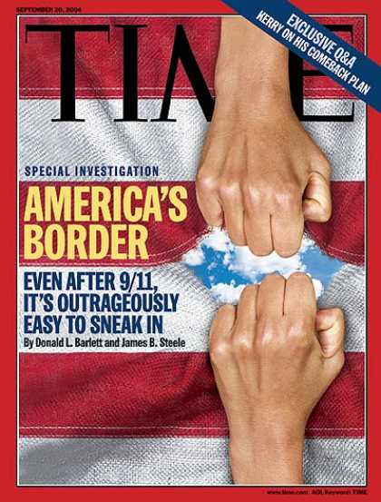 Time - America's Border - Sep. 20, 2004 - Immigration - Terrorism - American Flag