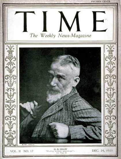 Time - George Bernard Shaw - Dec. 24, 1923 - Great Britain - Theater - Entertainment