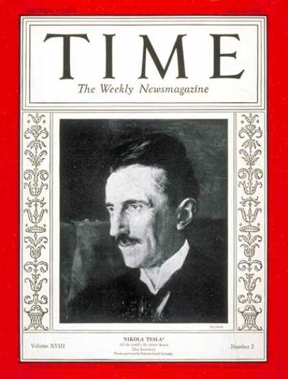 Time - Nikola Tesla - July 20, 1931 - Inventions - Innovation - Science & Technology