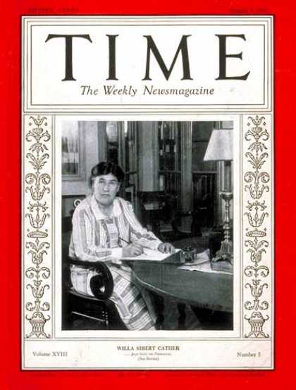 Time - Willa S. Cather - Aug. 3, 1931 - Books