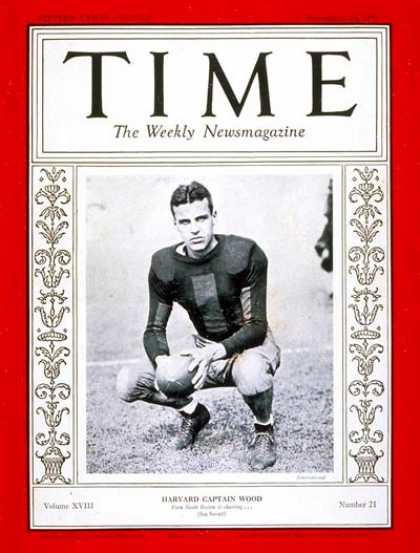 Time - Barry Wood - Nov. 23, 1931 - Football - Sports