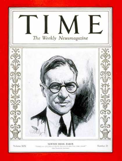 Time - Newton D. Baker - May 23, 1932 - Democrats - Politics - Presidential Elections -