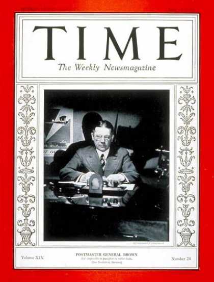 Time - Walter F. Brown - June 13, 1932 - Politics