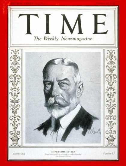 Time - King George V - Oct. 10, 1932 - Royalty - Great Britain