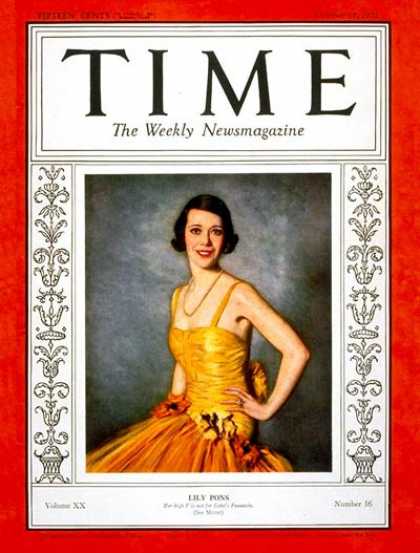 Time - Lily Pons - Oct. 17, 1932 - Singers - Opera - Music