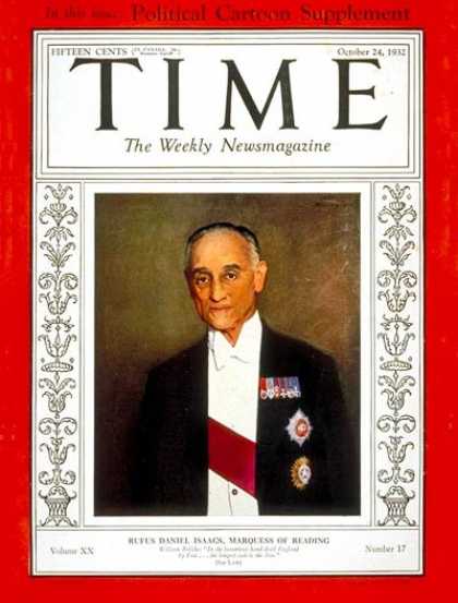 Time - Rufus D. Isaacs - Oct. 24, 1932 - Great Britain