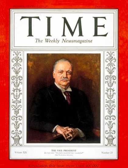 Time - Charles Curtis - Dec. 5, 1932 - Vice Presidents - Politics