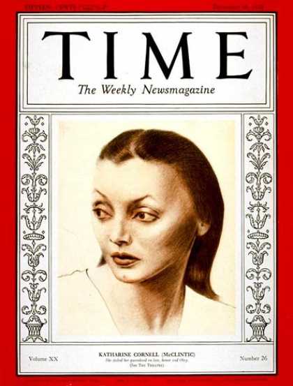 Time - Katharine Cornell - Dec. 26, 1932 - Theater - Actresses - Broadway
