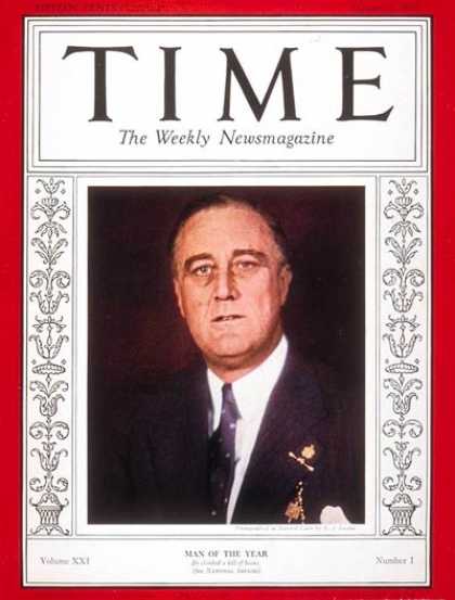 Time - Franklin D. Roosevelt, Man of the Year - Jan. 2, 1933 - Franklin D. Roosevelt -