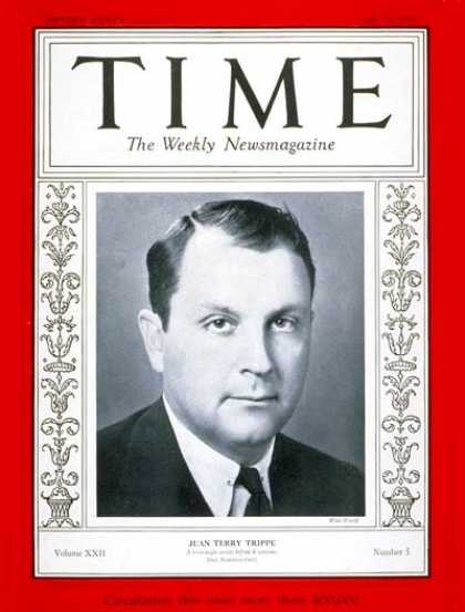Time - Juan Trippe - July 31, 1933 - Finance - Aviation - Business