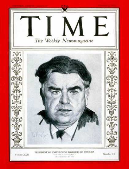 Time - John L. Lewis - Oct. 2, 1933 - Politics