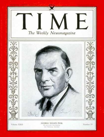 Time - George N. Peek - Nov. 6, 1933 - Politics