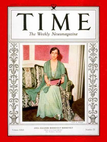 Time - Eleanor Roosevelt - Nov. 20, 1933 - First Ladies