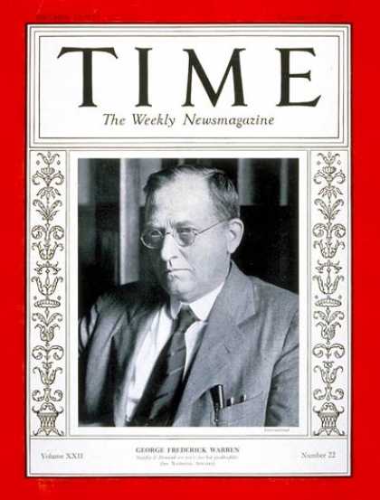 Time - George F. Warren - Nov. 27, 1933 - Agriculture - Politics