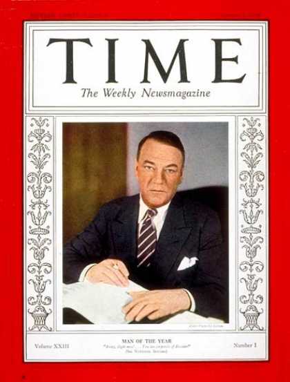 Time - Hugh S. Johnson, Man of the Year - Jan. 1, 1934 - Hugh S. Johnson - Person of th