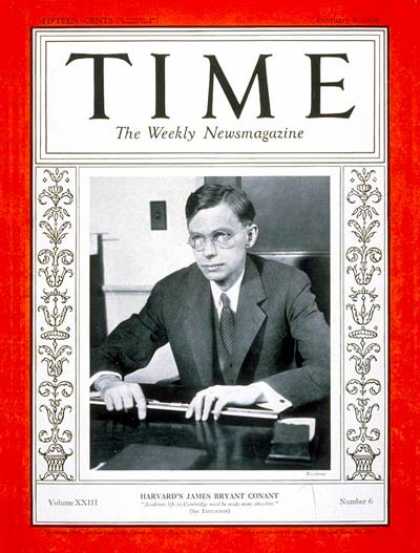 Time - James B. Conant - Feb. 5, 1934 - World War I - Army - Politics