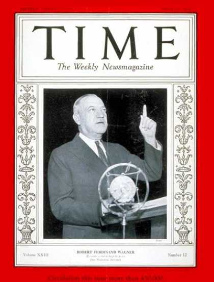Time - Senator Robert F. Wagner - Mar. 19, 1934 - Congress - Senators - New York - Poli