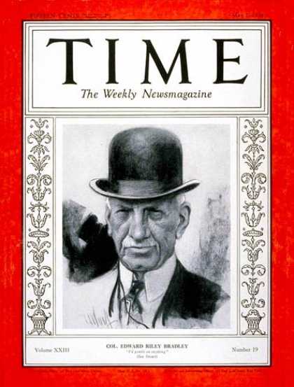 Time - Colonel Edward R. Bradley - May 7, 1934 - Horse Racing - Sports